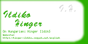 ildiko hinger business card